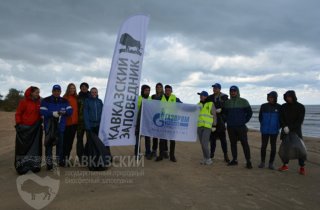 Студенты, волонтеры, представители бизнеса и сотрудники Кавказского заповедника очистили берег Азовского моря от мусора